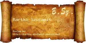 Bartko Szulamit névjegykártya